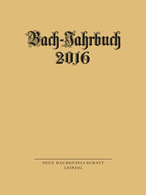cover image of Bach-Jahrbuch 2016